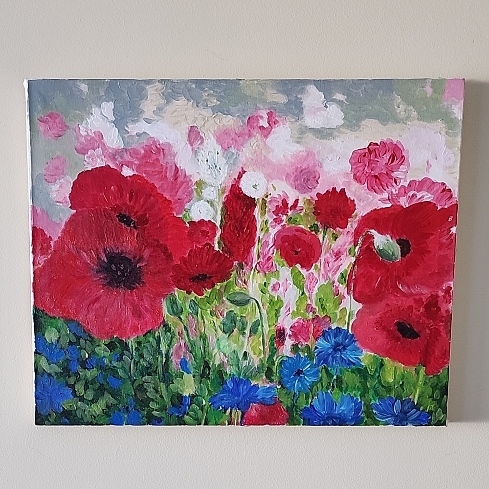 Colorful Floral Garden Canvas by [Brand]